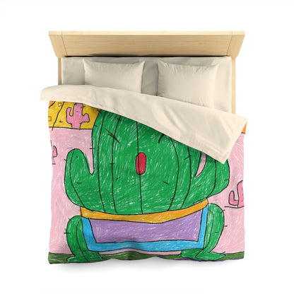 Desert Cactus Sumo Wrestler Graphic Microfiber Duvet Cover