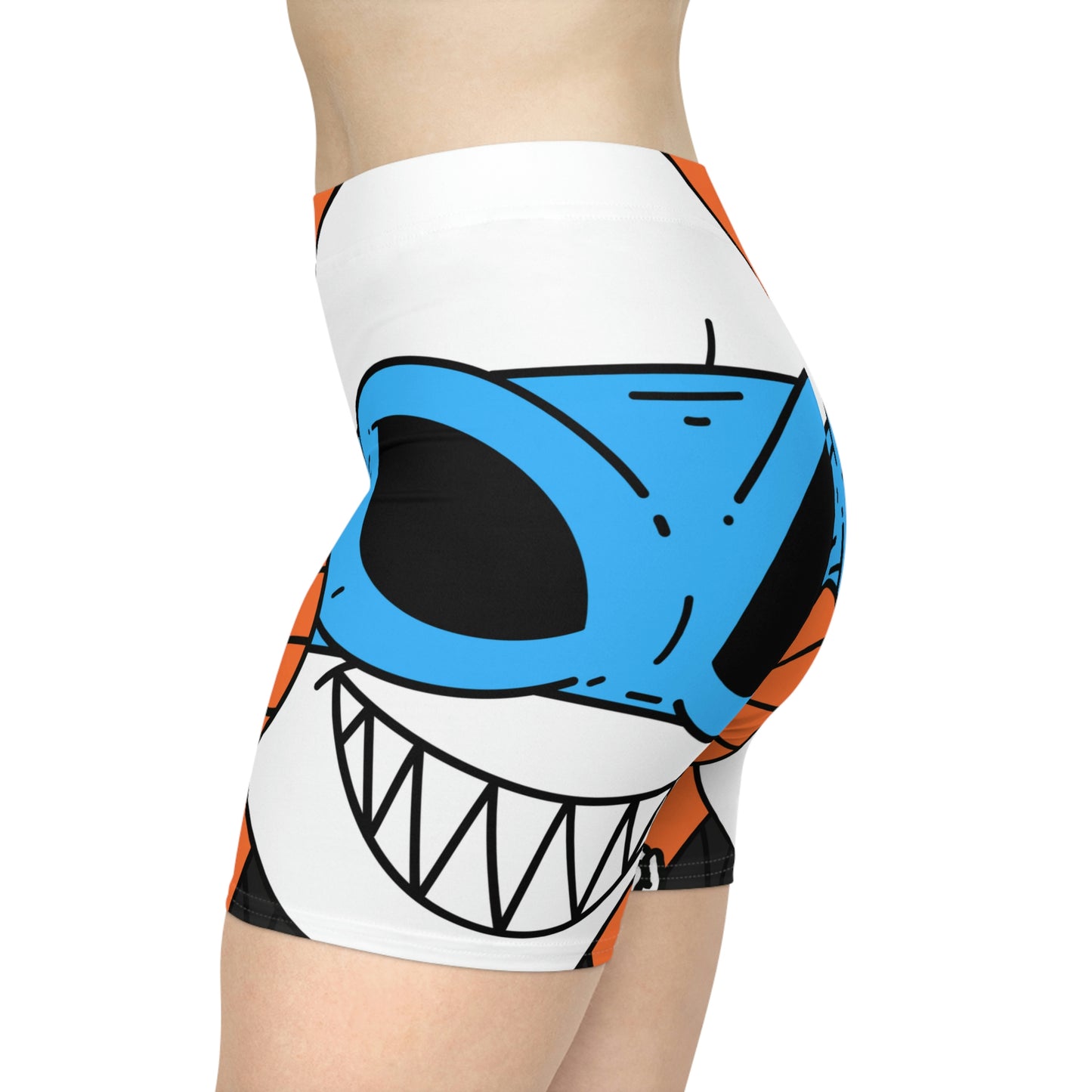 Alien BBall Sport Ninja Mask Orange Basketball Women's Biker Shorts