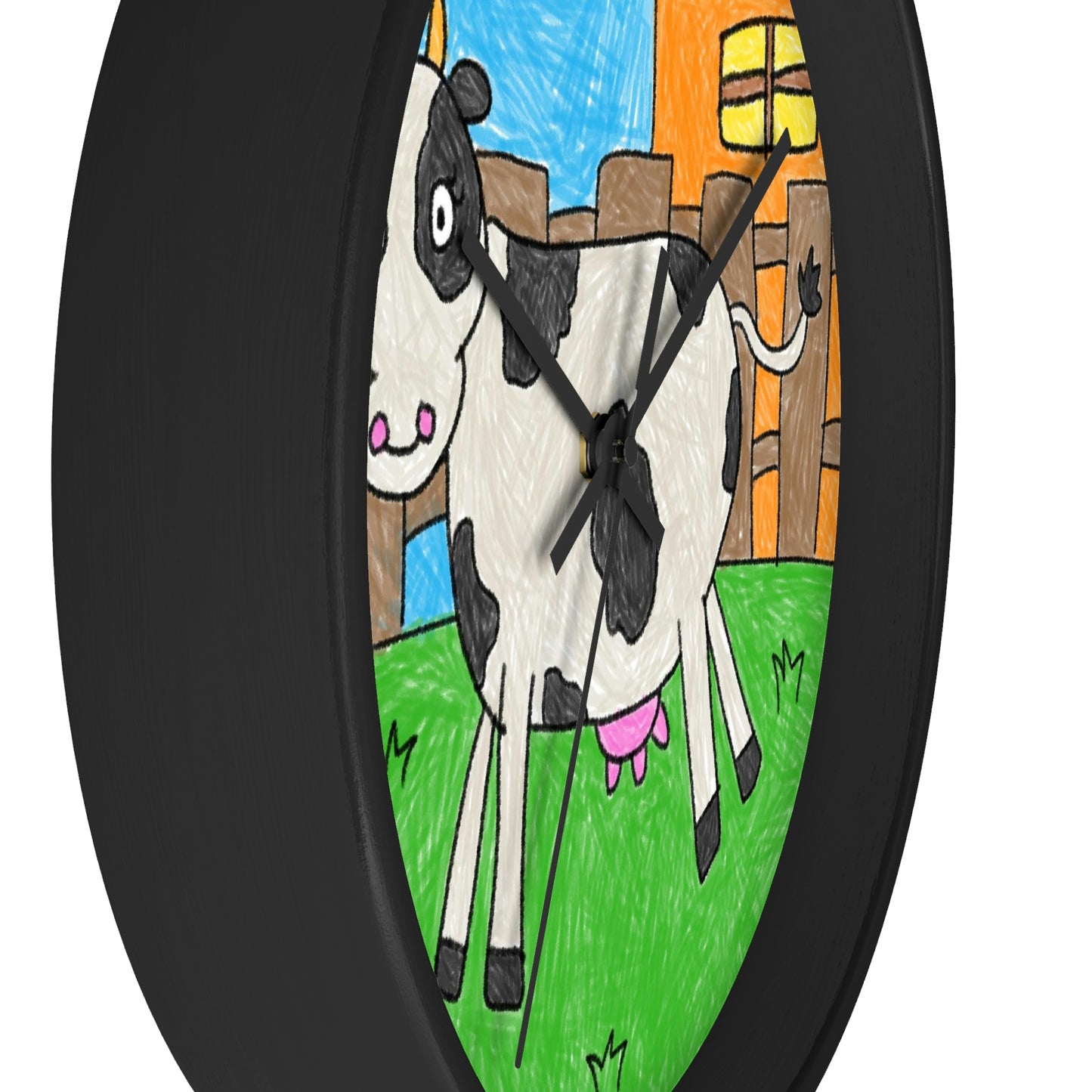 Cow Moo Farm Barn Animal Character Wall clock