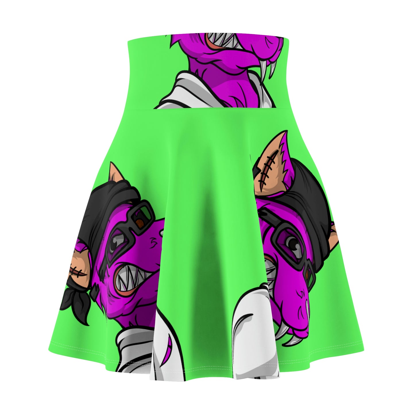 Purple Cyborg Werewolve Fitness Graphic Women's Skater Skirt