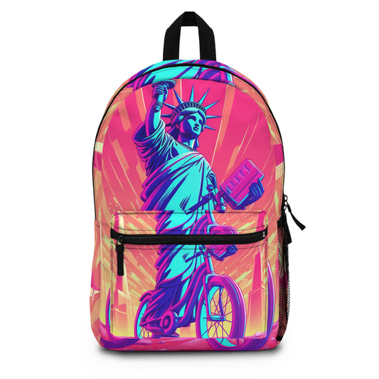 Statue of Liberty USA Bike Rider Graphic Backpack