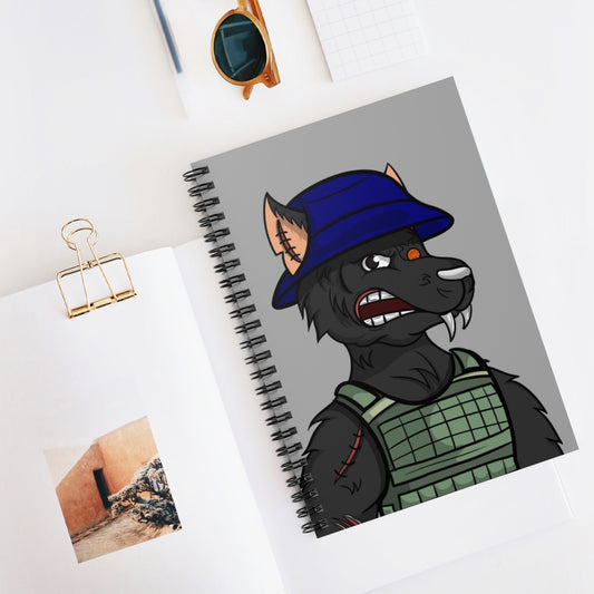 Army Cyborg Wolf Werewolve Spiral Notebook - Ruled Line