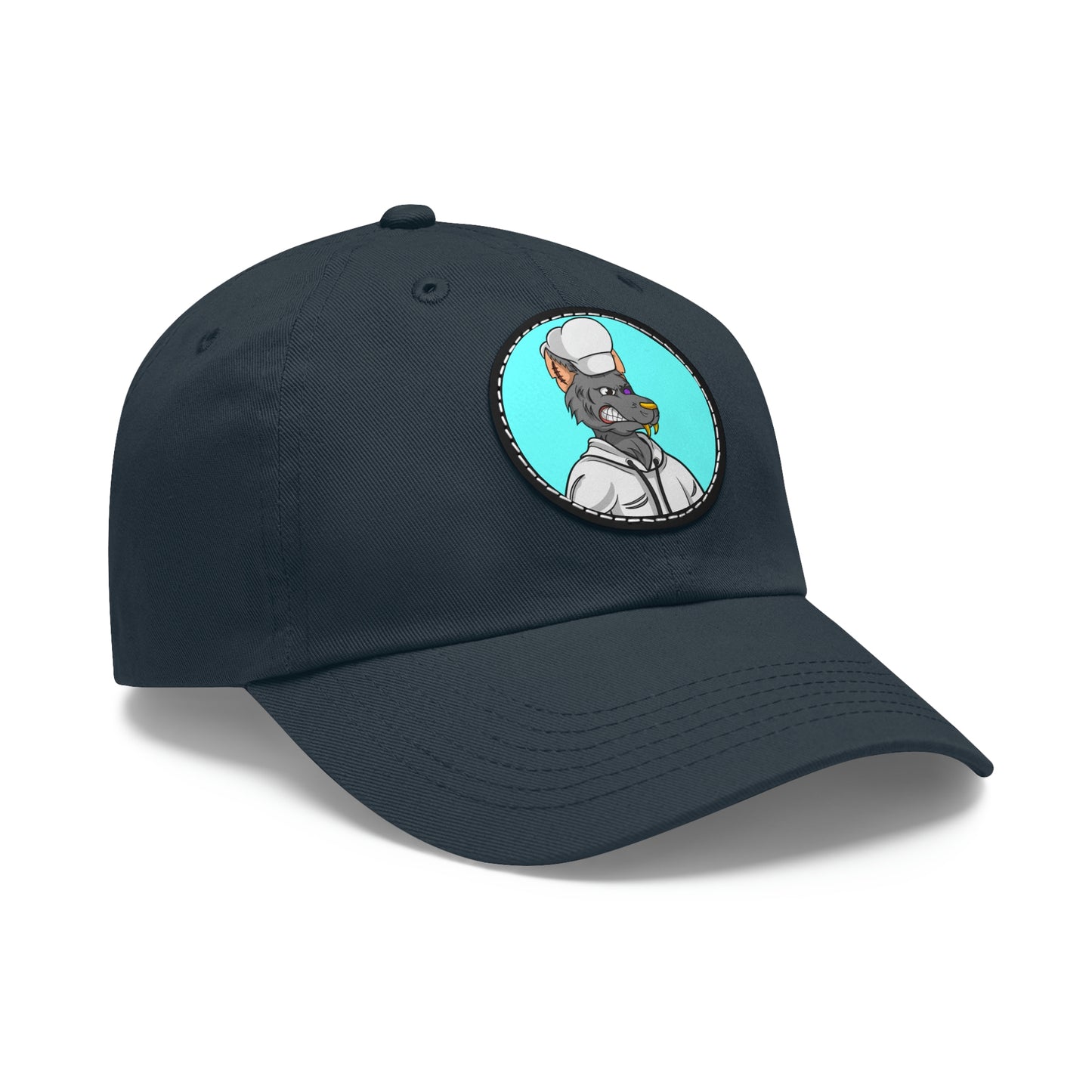 Chief Chef Cook Wolf Werewolve Cyborg Dad Hat with Leather Patch (Round)