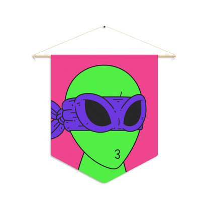 Green Vampire Alien Purple Ninja Mask Yellow Backpack Visitor Bed Pennant