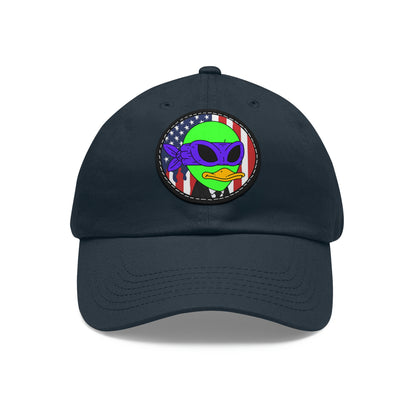 USA The Visitor 751 Dad Hat with Leather Patch (Round)