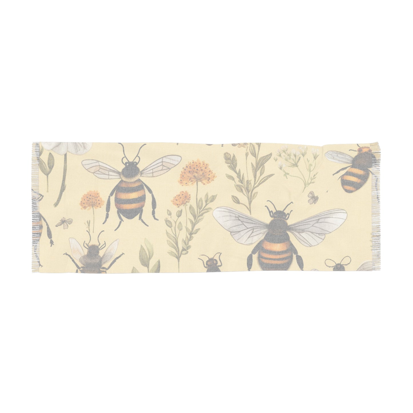 Whimsical Bees & Honeycombs Nature-Friendly Pattern Design Light Scarf