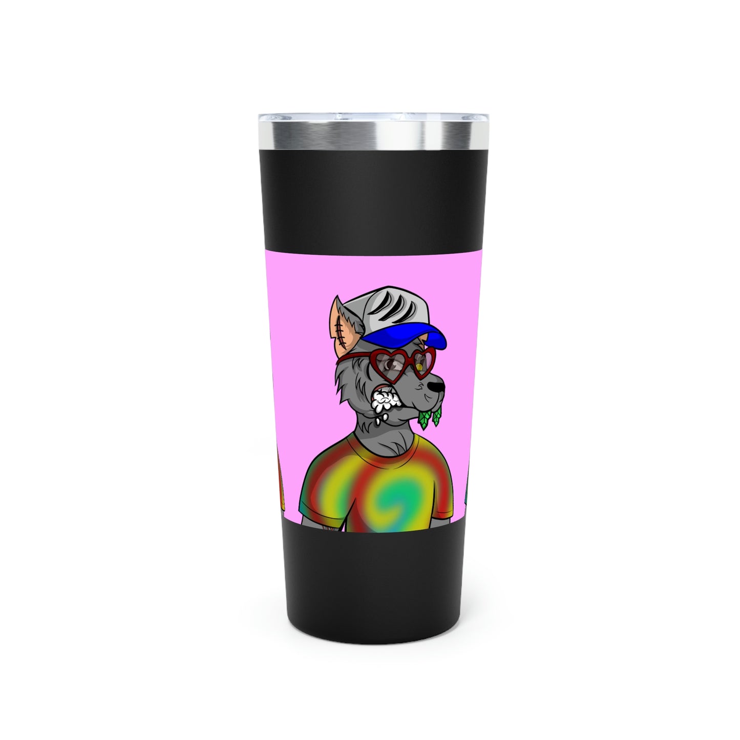 Valentine Heart Wolf Werewolve Tiedye Copper Vacuum Insulated Tumbler, 22oz