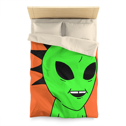 Black Hair Spiked Visitor Alien Microfiber Duvet Cover