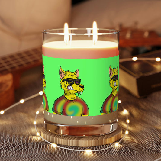 Wolve Cyborg Tie Dye Wolf Shirt Yellow Fur Cool Sun Glasses Scented Candle - Full Glass, 11oz