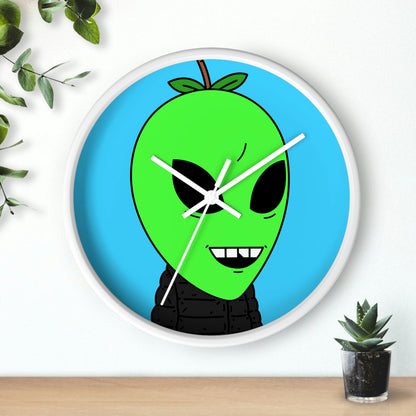 Green Apple Chipped tooth Visitor Smiling Wall clock