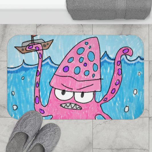 El gráfico limpio del pulpo Kraken Alfombra de baño