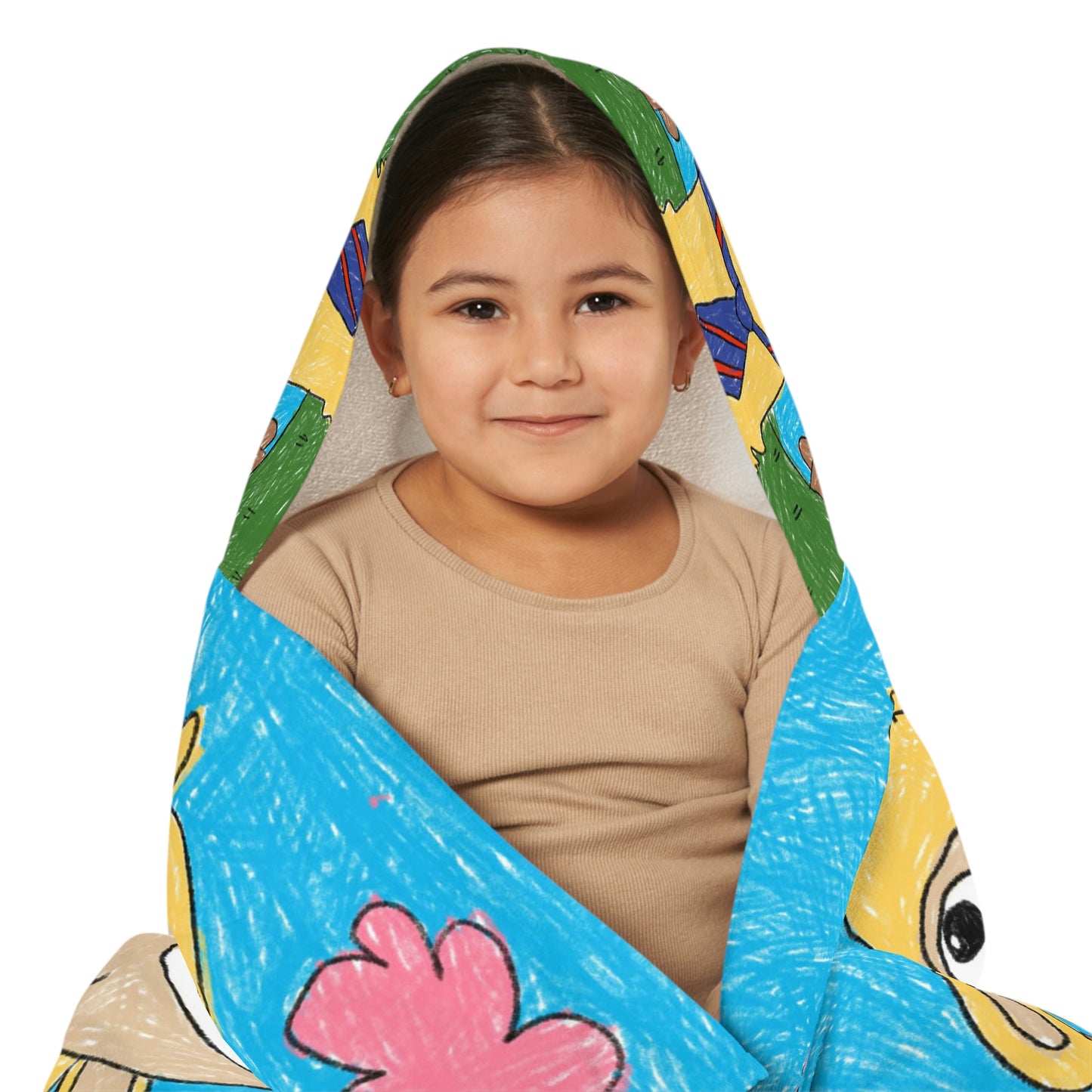 Llama Lovers: Heart and Animal Design Graphic Youth Hooded Towel