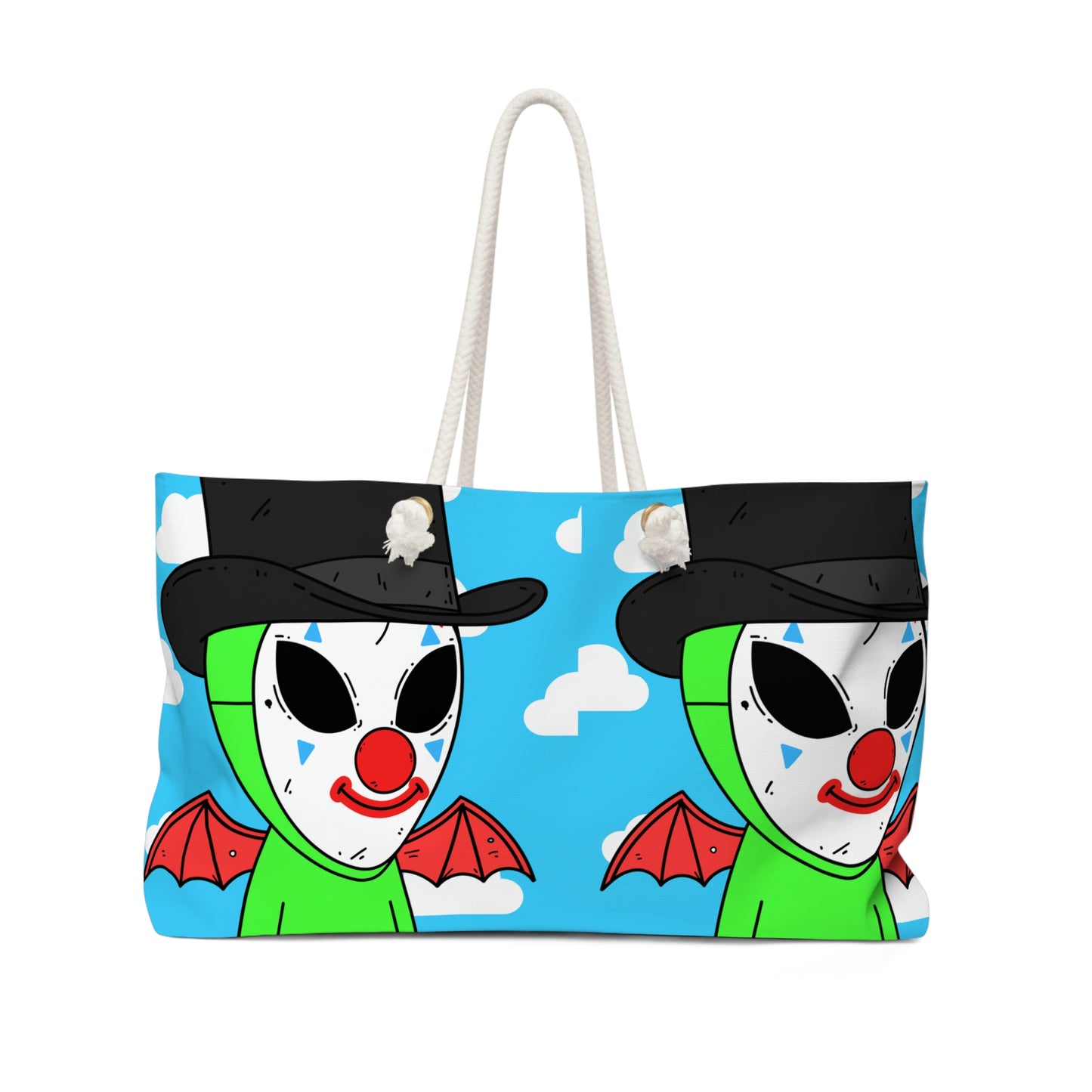 Clown Visitor Green Alien w/ Devil Wings Weekender Bag