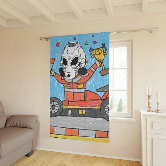 Robot Car Race Driver LOL Visitor Alien Window Curtains (1 Piece)