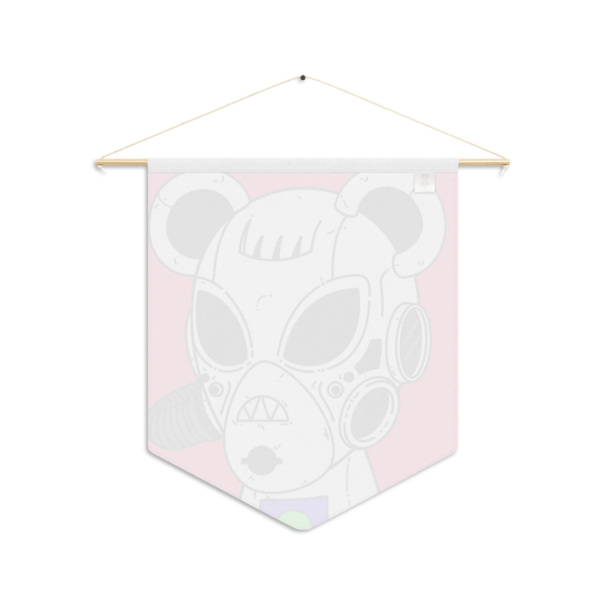 Armored White Mouse Ears Future Alien Cyborg Machine Visitor  Pennant