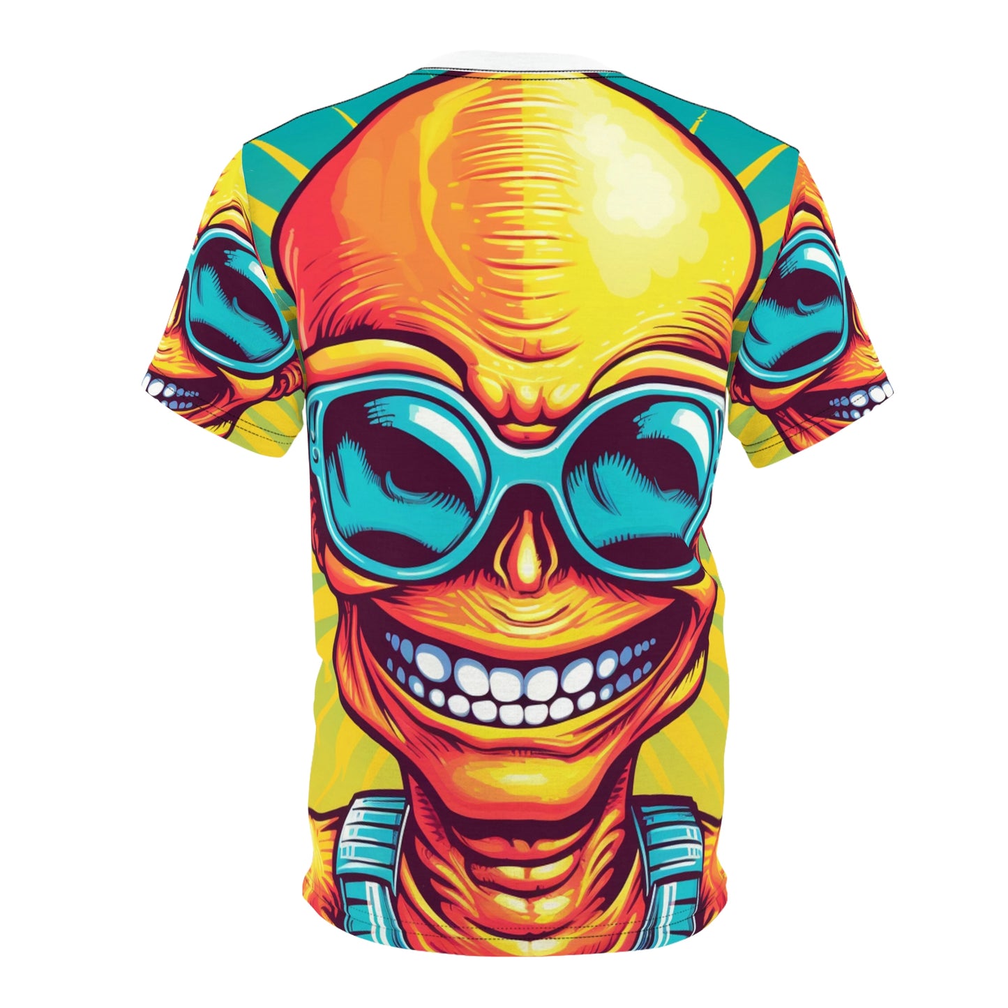 Alien Pop Culture Bright Body Designer Unisex Cut & Sew Tee (AOP)