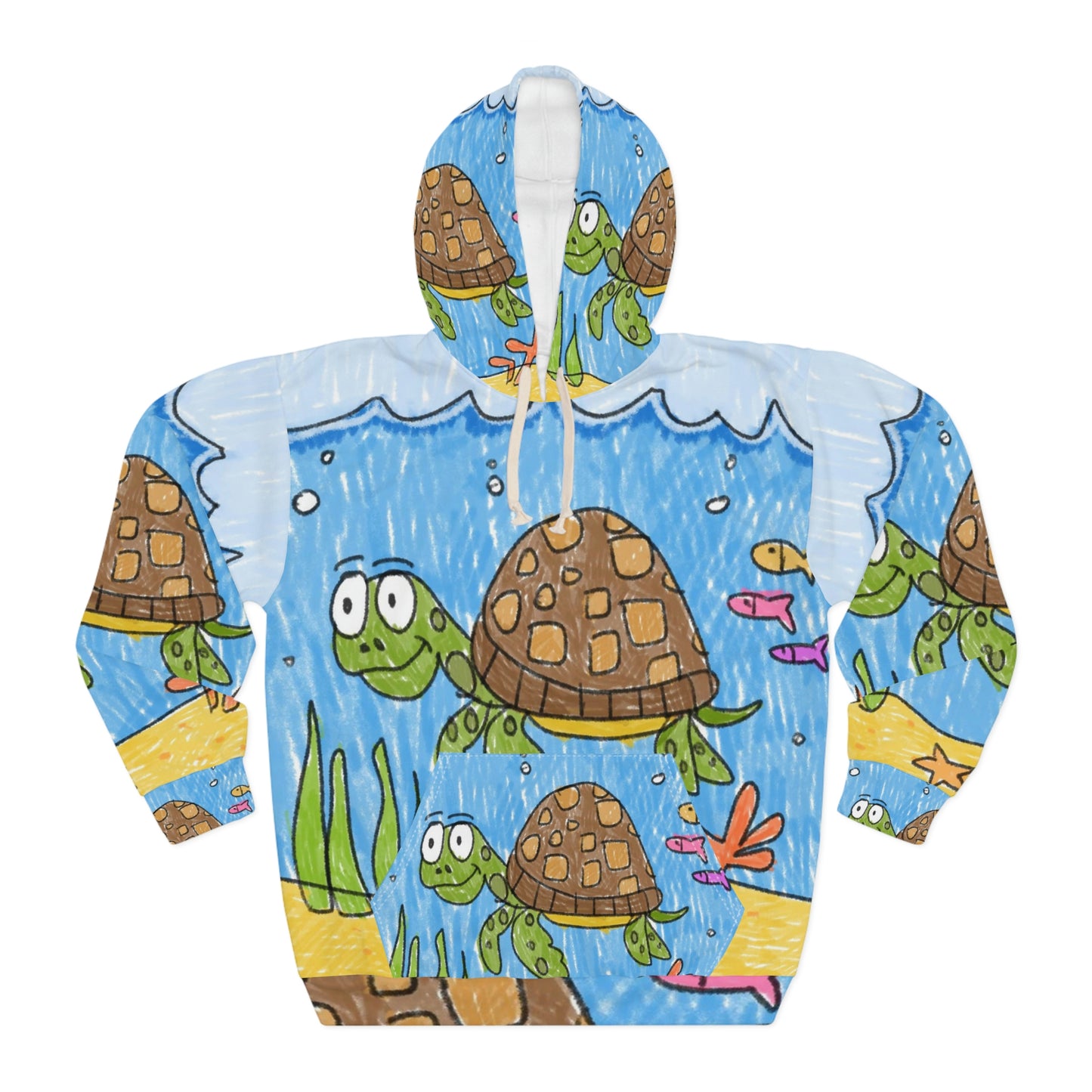 Sea Turtle Beach Sand Ocean AOP Unisex Pullover Hoodie