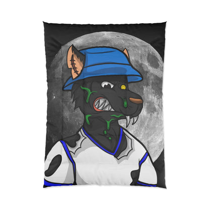 Black Wolf Full Moon Cyborg Werewolve Comforter