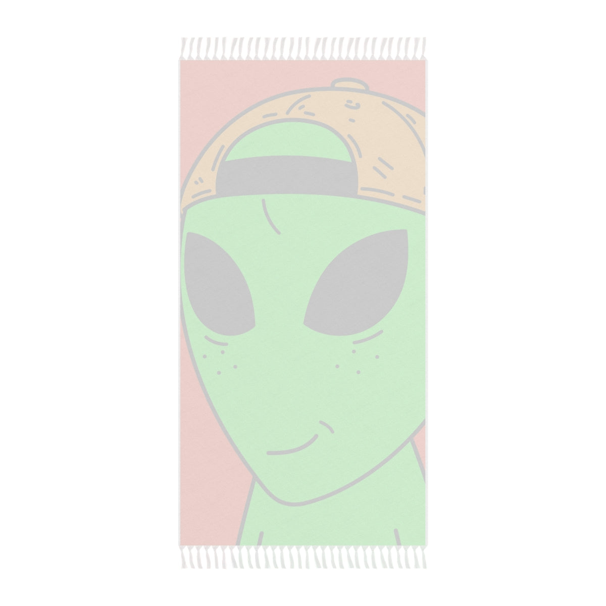 Green Freckle Alien Yellow Hat Visitor Boho Beach Cloth
