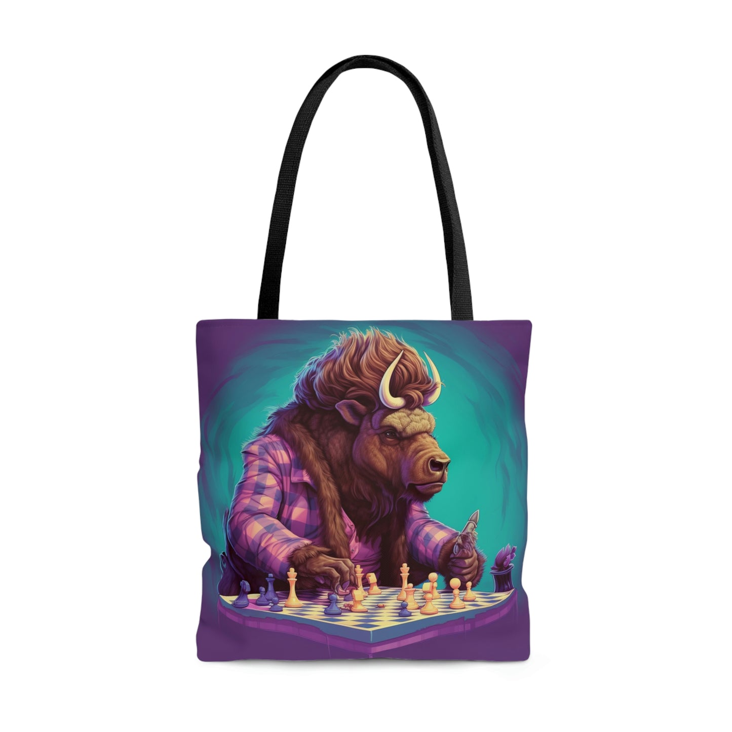 American Buffalo Bison Chess Player Graphic Tote Bag (AOP)