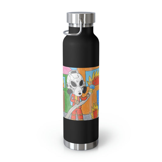 Robot Fire Fighter LOL Alien Visitor Copper Vacuum Insulated Bottle, 22oz