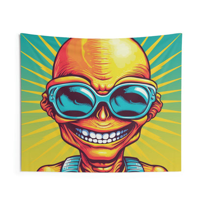 Alien Pop Culture Bright Body Designer Indoor Wall Tapestries