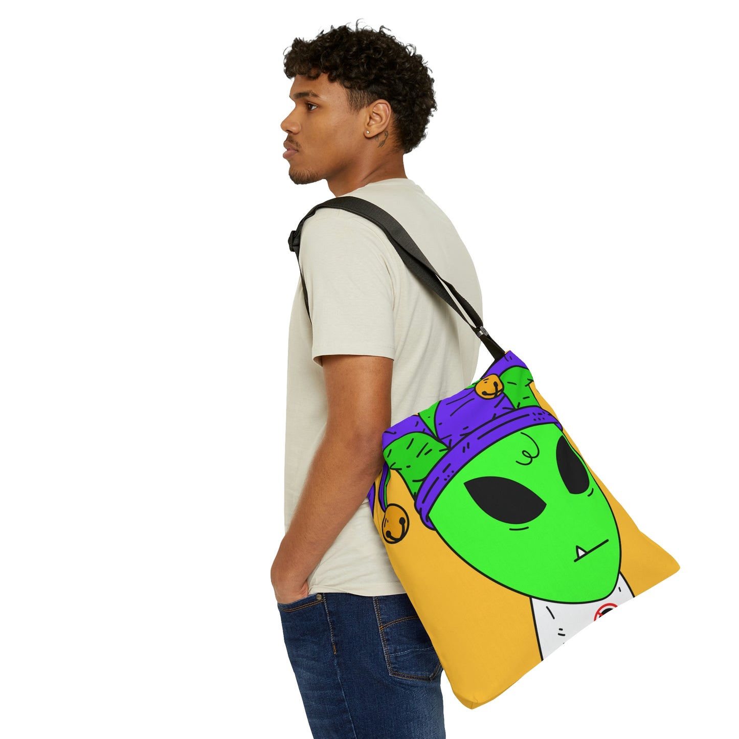 Jester Alien Joker Visitor Adjustable Tote Bag (AOP)