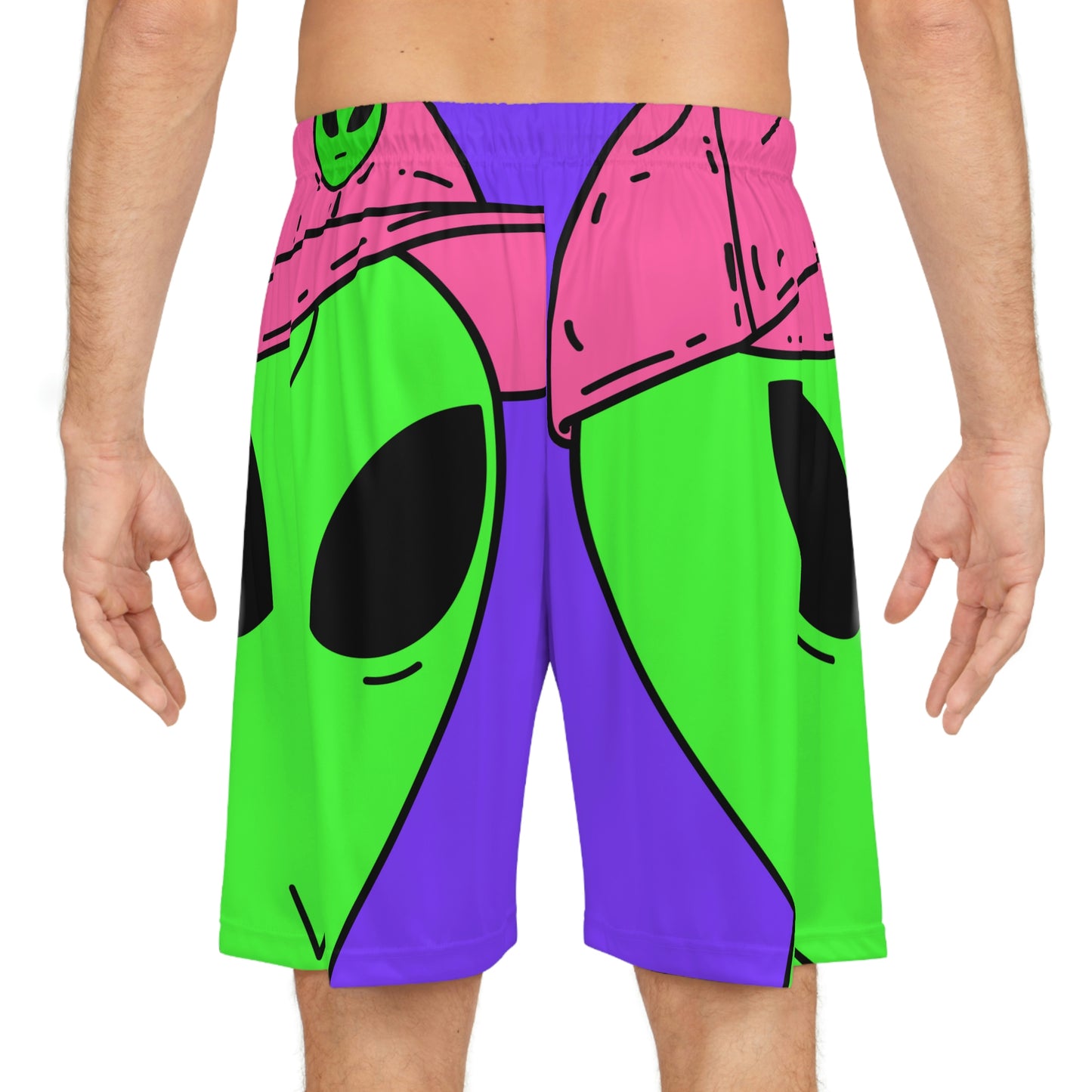 Visi Hat Visitor Green Alien Basketball Shorts (AOP)