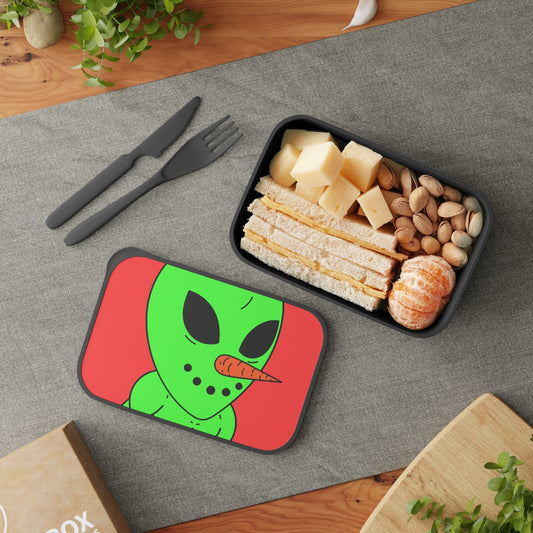 Veggie Visi The Vegetal Visitor Alien PLA Bento Box con banda y utensilios