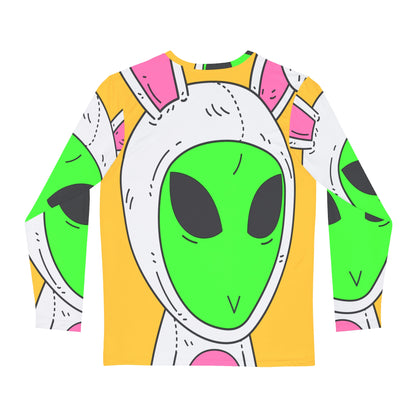 Bunny Rabbit Alien Visitor Men's Long Sleeve AOP Shirt