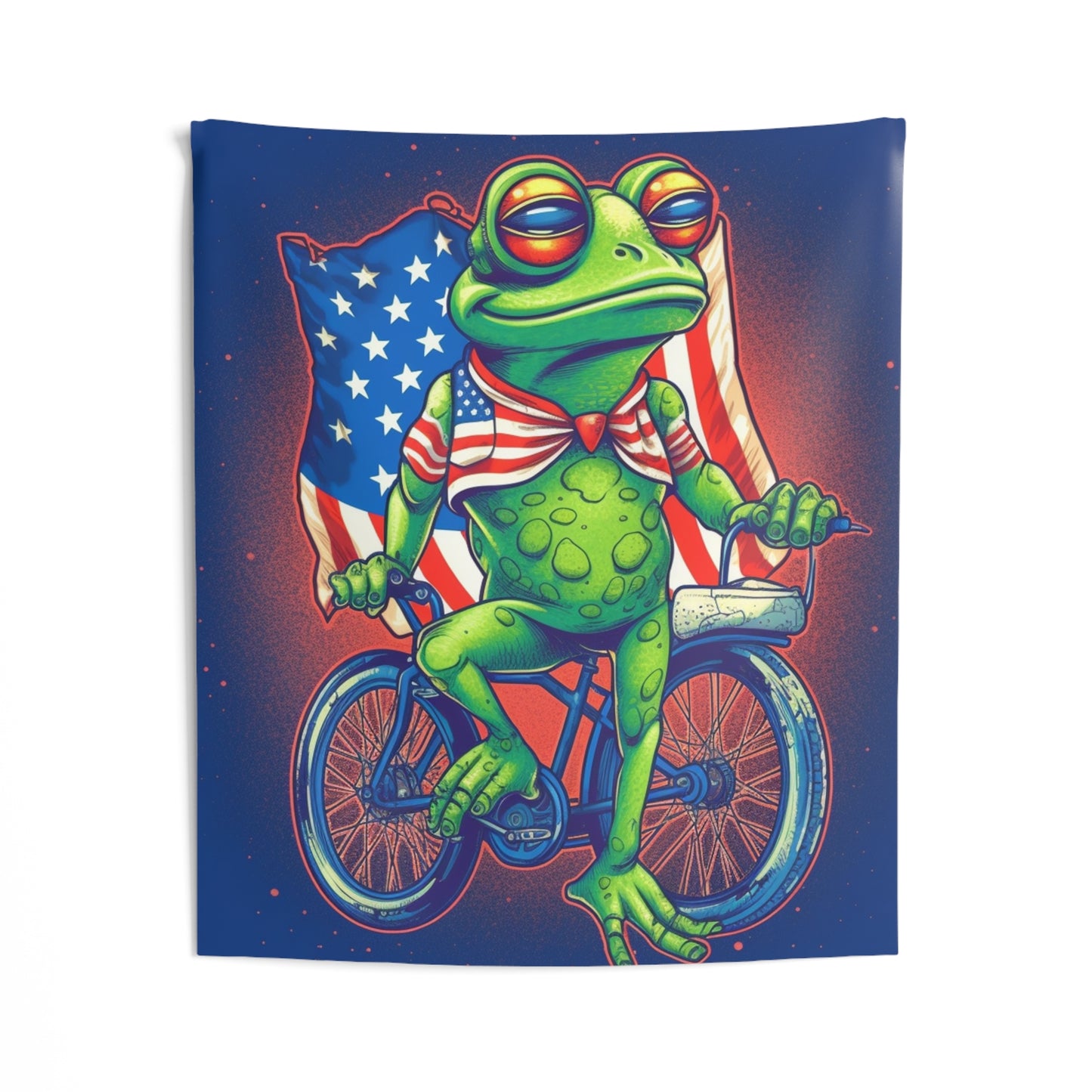 Tapices de pared para interiores con diseño de ciclista americano de Patriot Frog USA 