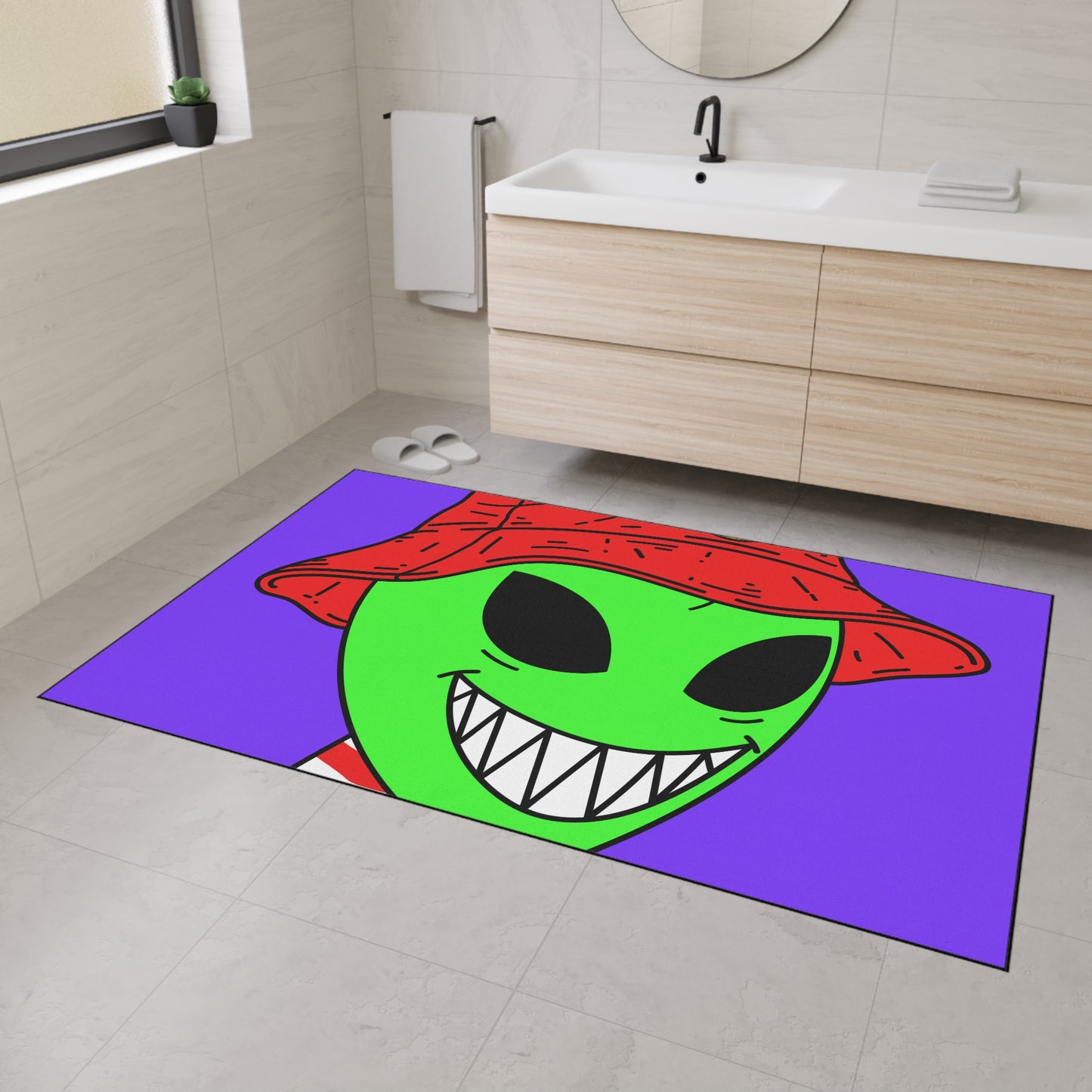 Smile Happy Happiness Alien Heavy Duty Floor Mat