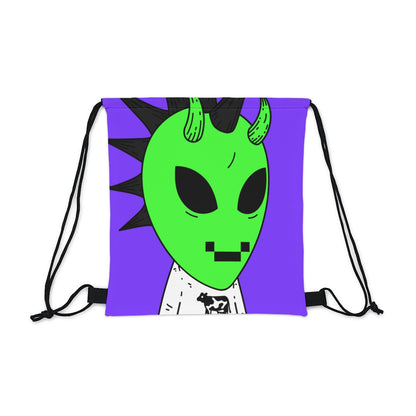 Vaca Verde Alien Spike Cabello negro Sonrisa digital Visitante al aire libre Mochila saco