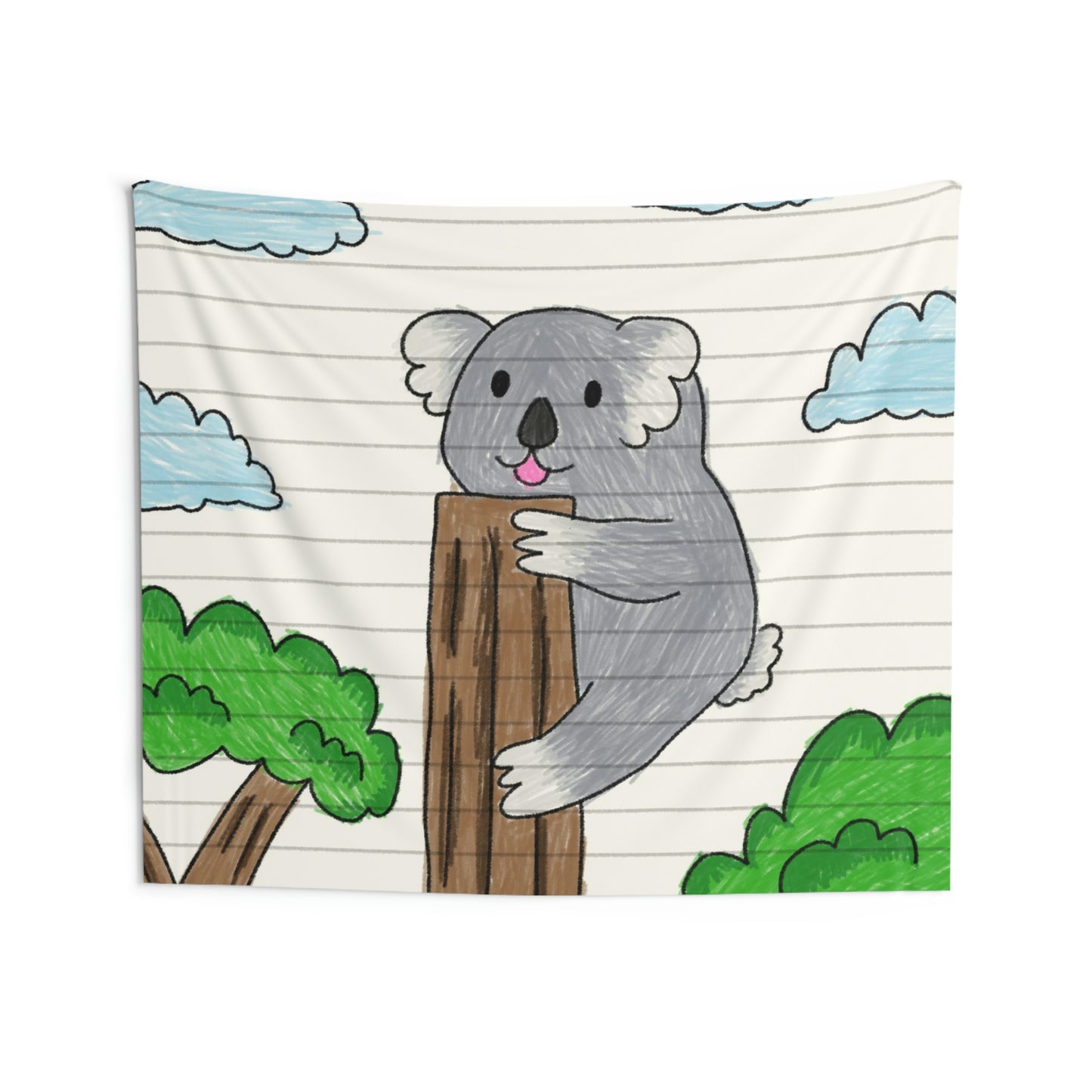 Tapices de pared para interiores, escalador de árboles, animales, oso koala 