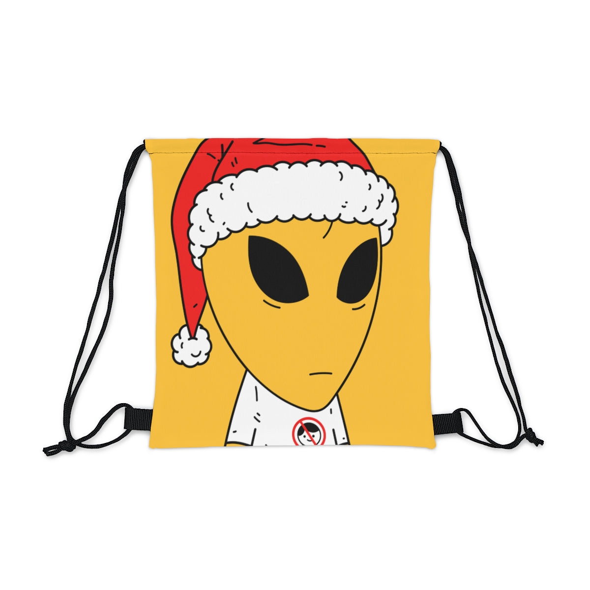 Alien Christmas Santa Space Character Holiday Winter Season Outdoor Drawstring Bag
