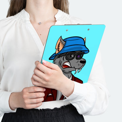 Business Casual Maroon Suit with Tie Cyborg Bucket Hat Werewolve Clipboard