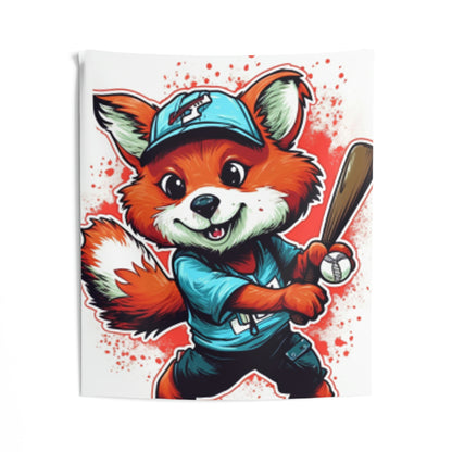 Red Panda Baseball Sport Athletic Graphic Indoor Wall Tapestries