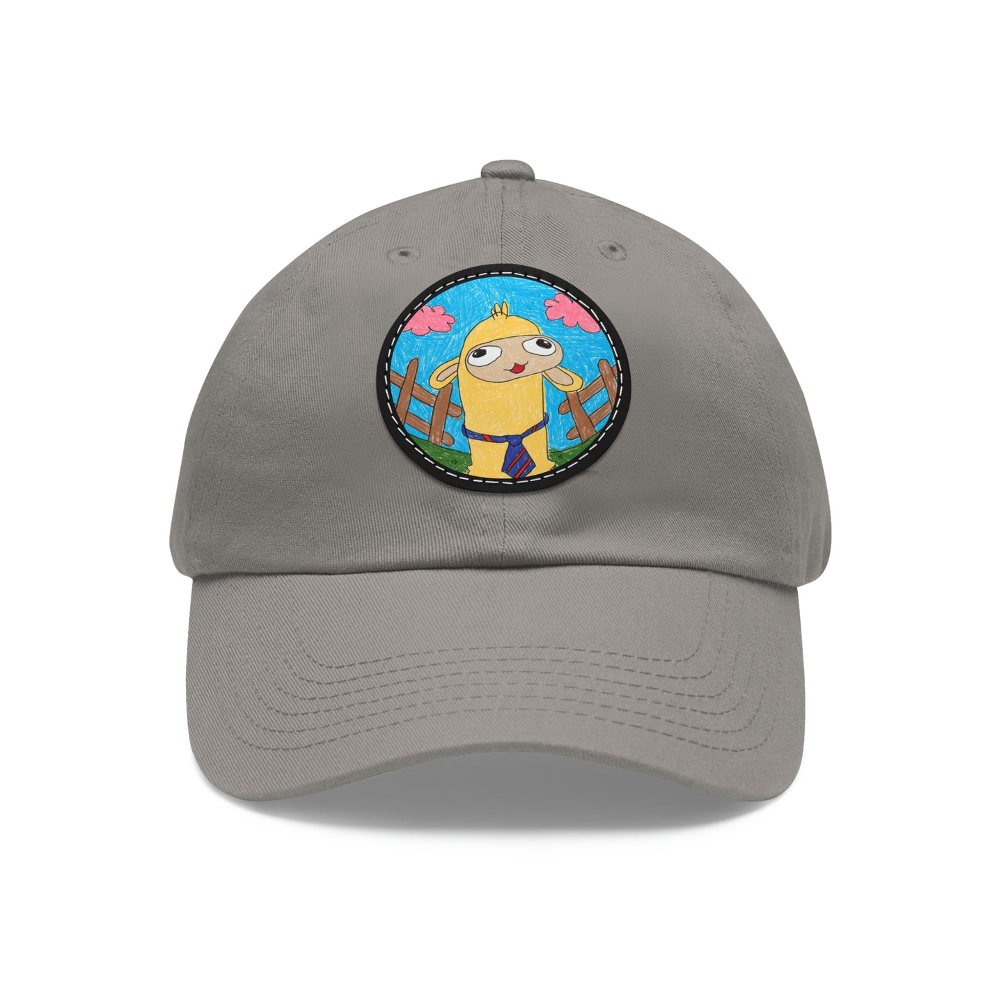 Llama Lovers: Heart and Animal Design Graphic Dad Hat with Leather Patch (Round)