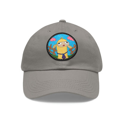 Llama Lovers: Heart and Animal Design Graphic Dad Hat with Leather Patch (Round)