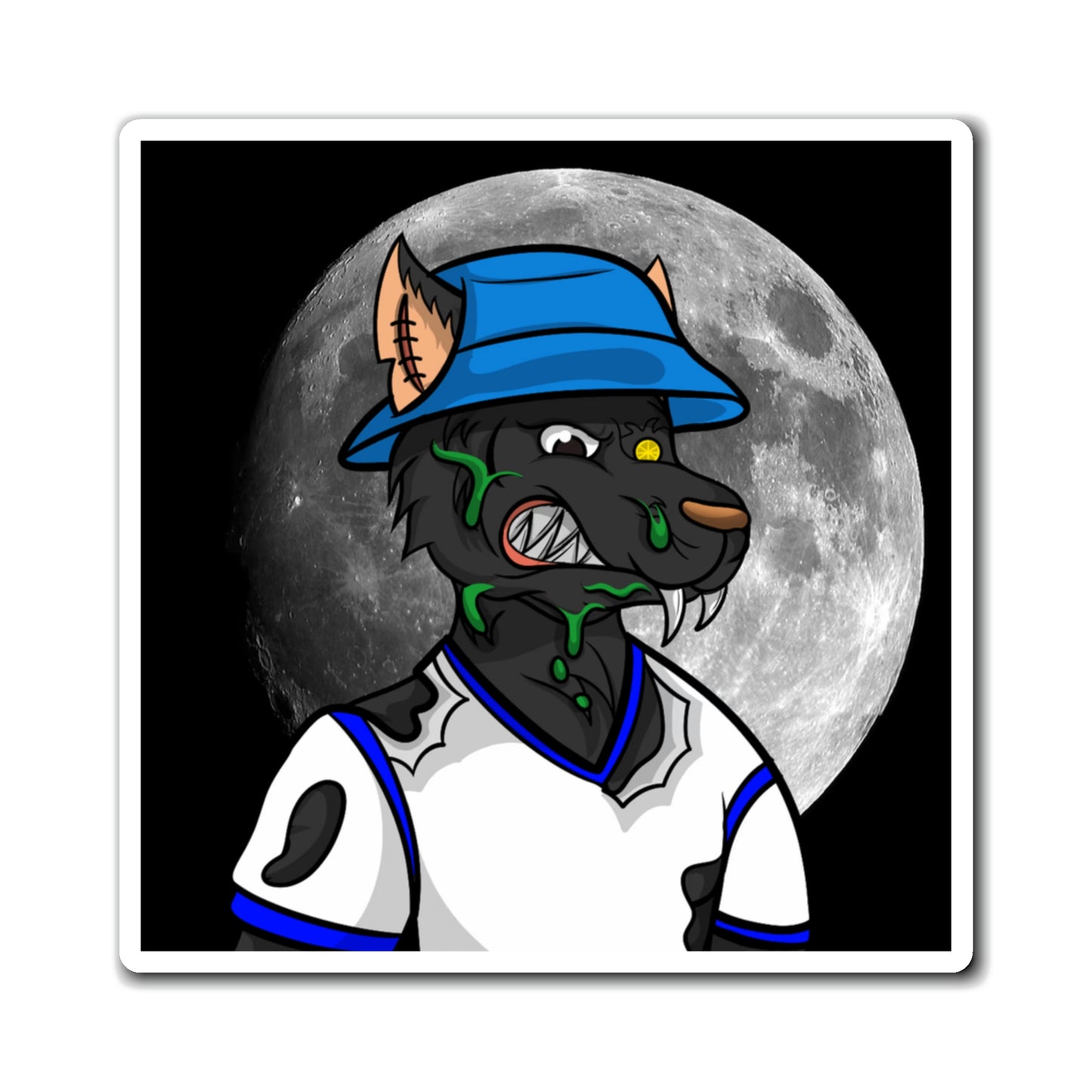 Full Moon Cyborg Werewolve Wolf Magnets