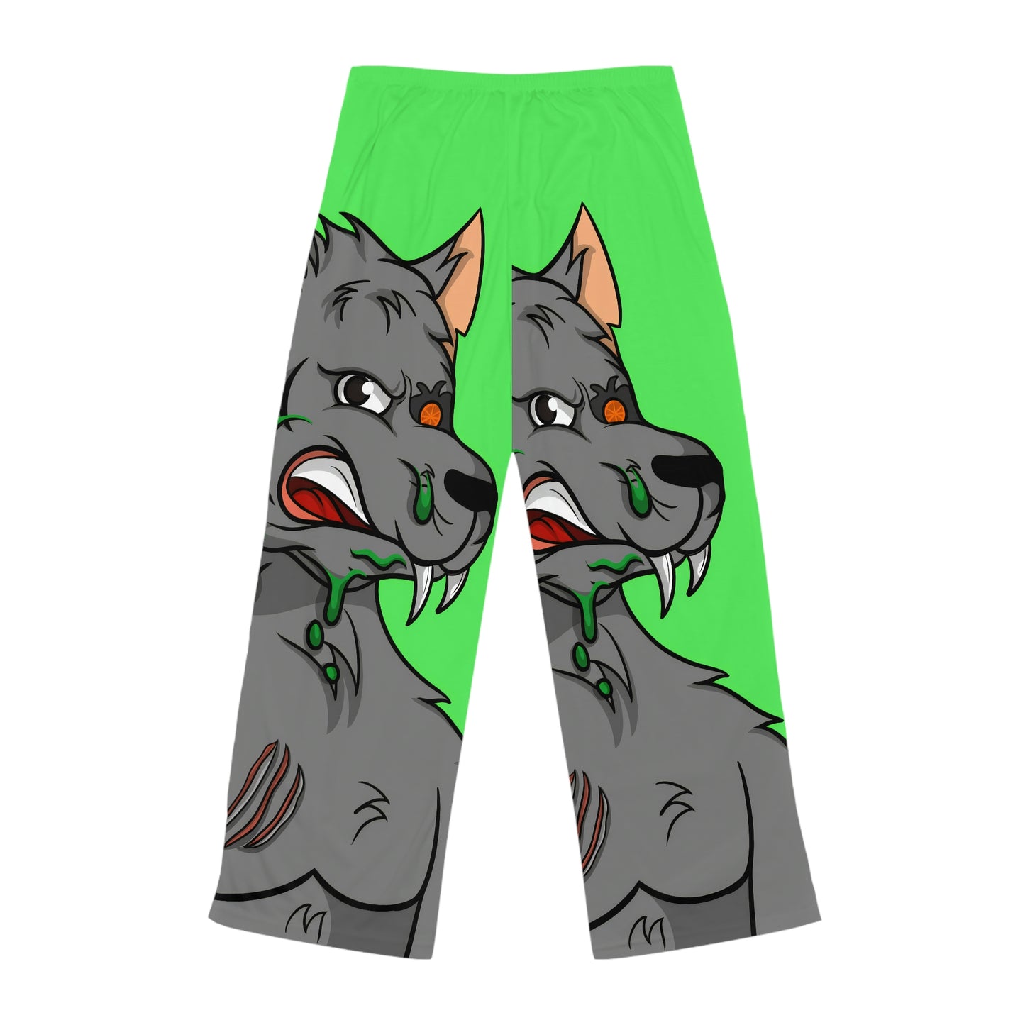 Wolf Grey Cyborg Animal Werewolve Women's Pajama Pants (AOP)