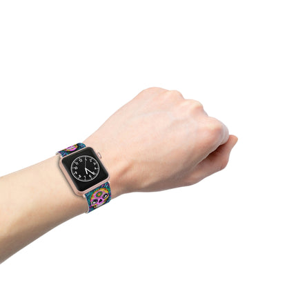 Trippy psychedelic Skull Skeleton Head Face Watch Band for Apple Watch