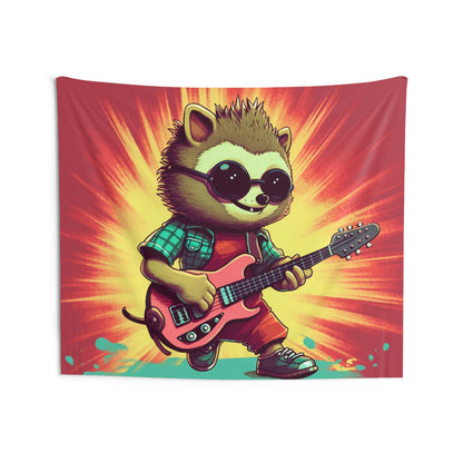 Hedgehog Animal Guitarist Anime Graphic Indoor Wall Tapestries