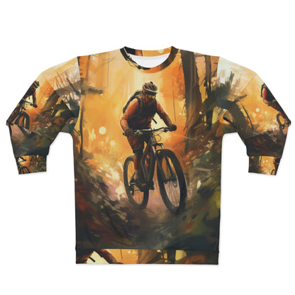 Mountain Bike Adventure - Forest Trail Graphic Unisex Sweatshirt (AOP)