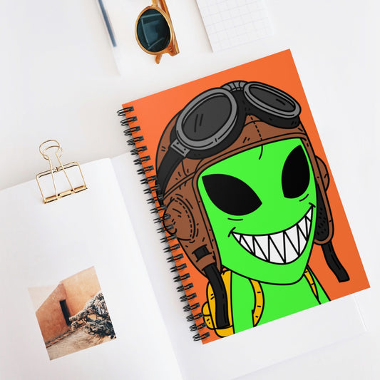 Alien Space Force Pilot Aviator Spiral Notebook - Ruled Line