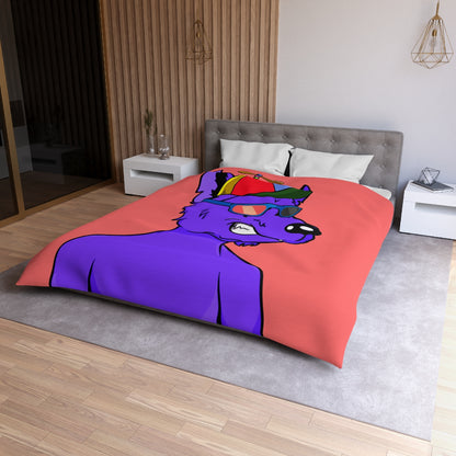 Cyborg Wolf Purple Fur Propeller Hat Colored Sunglasses Microfiber Duvet Cover