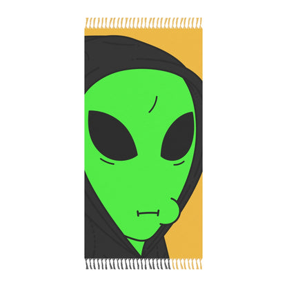 Green Alien Black Hoodie Sweatshirt Cartoon Character Visitor Boho Beach Cloth