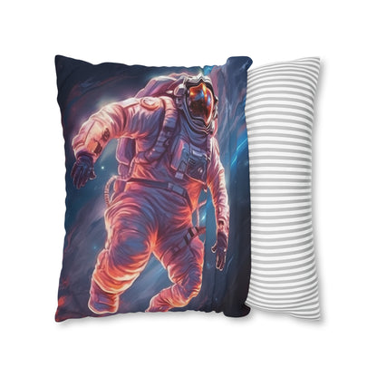 Astronaut Outer Space - Galaxy Starfield Art Spun Polyester Square Pillow Case