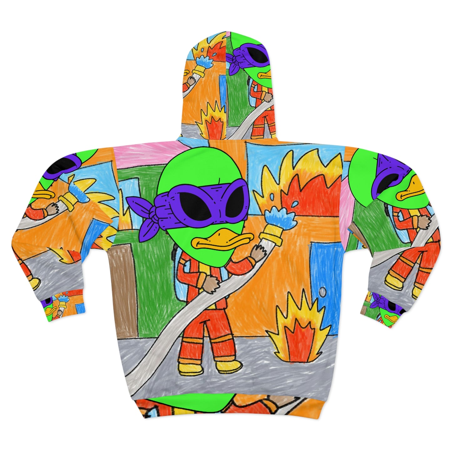 Superhéroe Bombero Bombero Visitante 751 Alien AOP Sudadera con capucha unisex con cremallera 