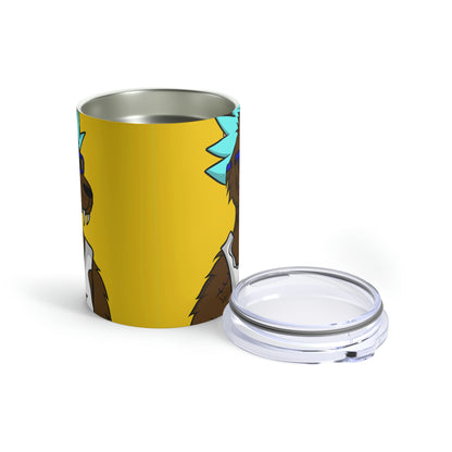 Vaso de lobo de hombre lobo de dibujos animados de pelo azul puntiagudo 10oz